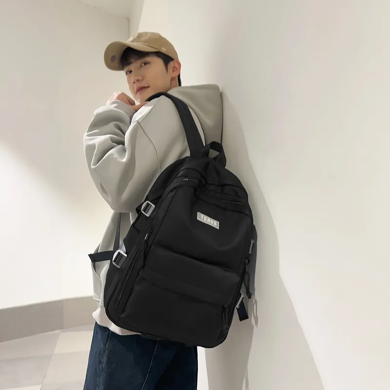Travel Nylon Backpack Regular Unisex Black/White/Red/Green-7