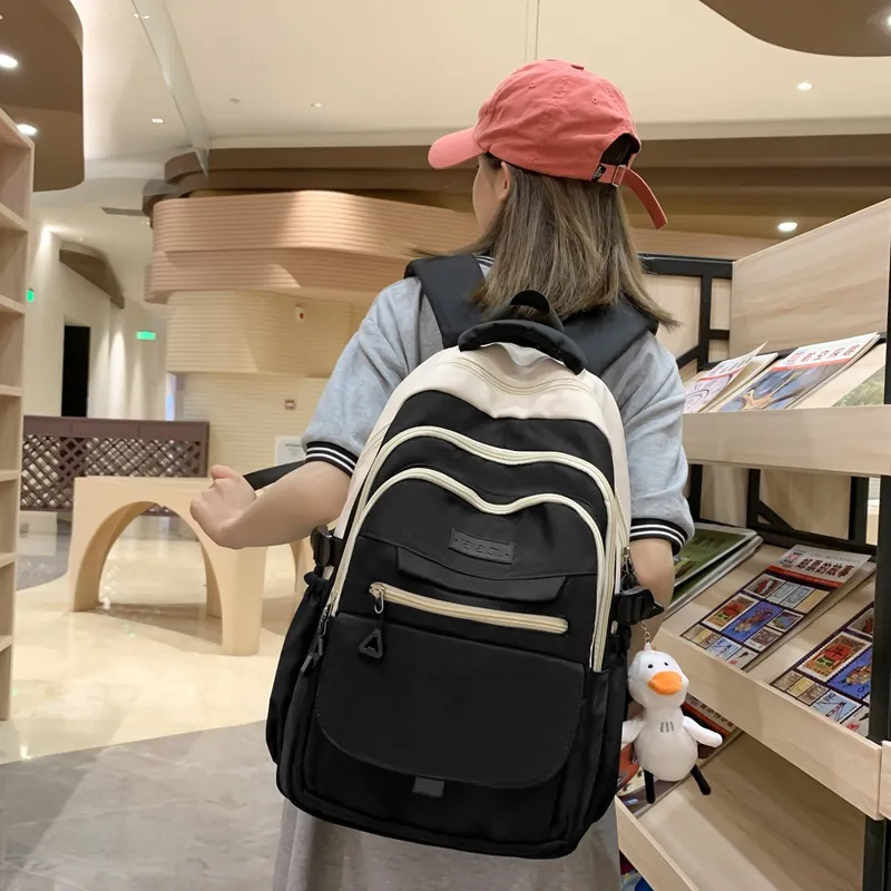 Travel Nylon Backpack Unisex Black/Blue/Purple/Green-6