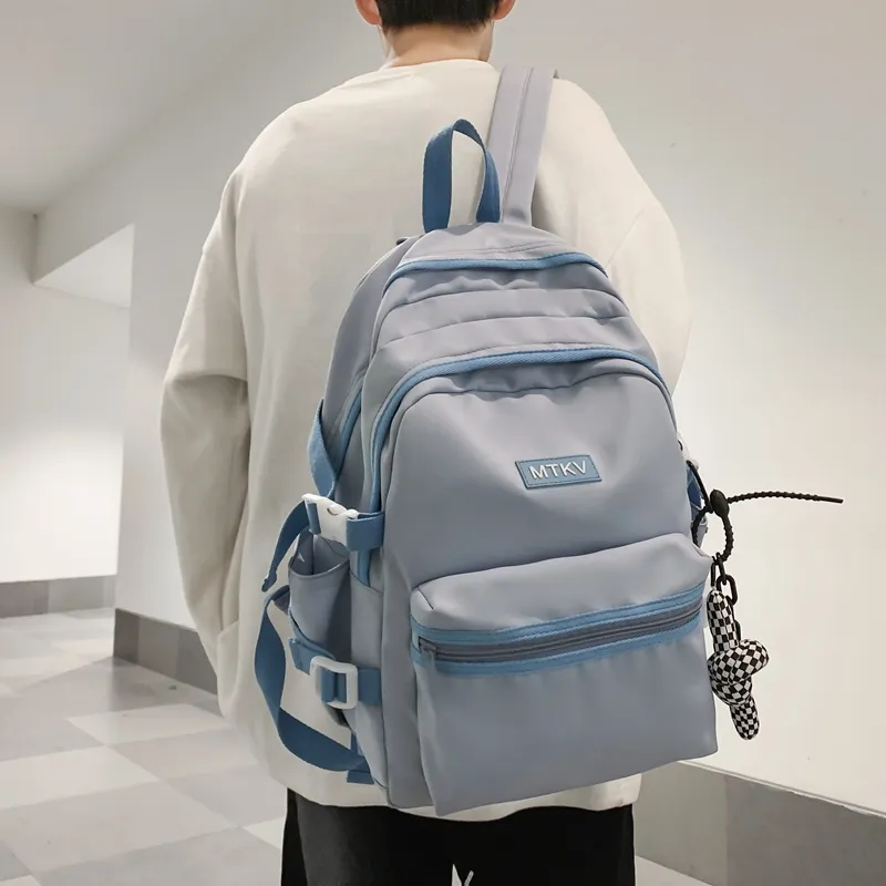 Travel Nylon Backpack Regular Unisex White/Black/Blue/Pink-27