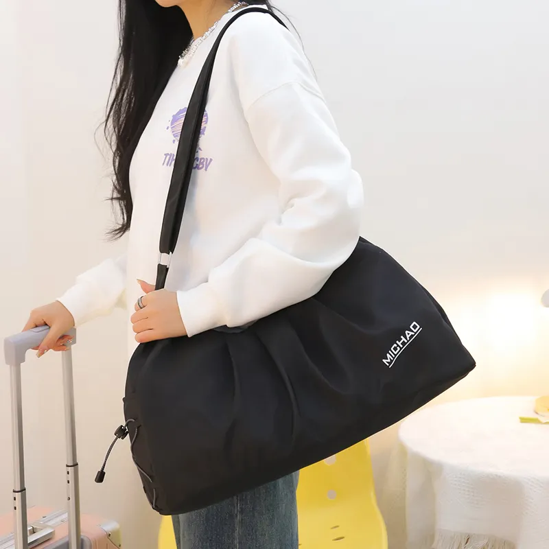 Travel Polyester Bonded EVA Gym Bag Large Size Unisex Black/Ecru/Pink/Blue-2