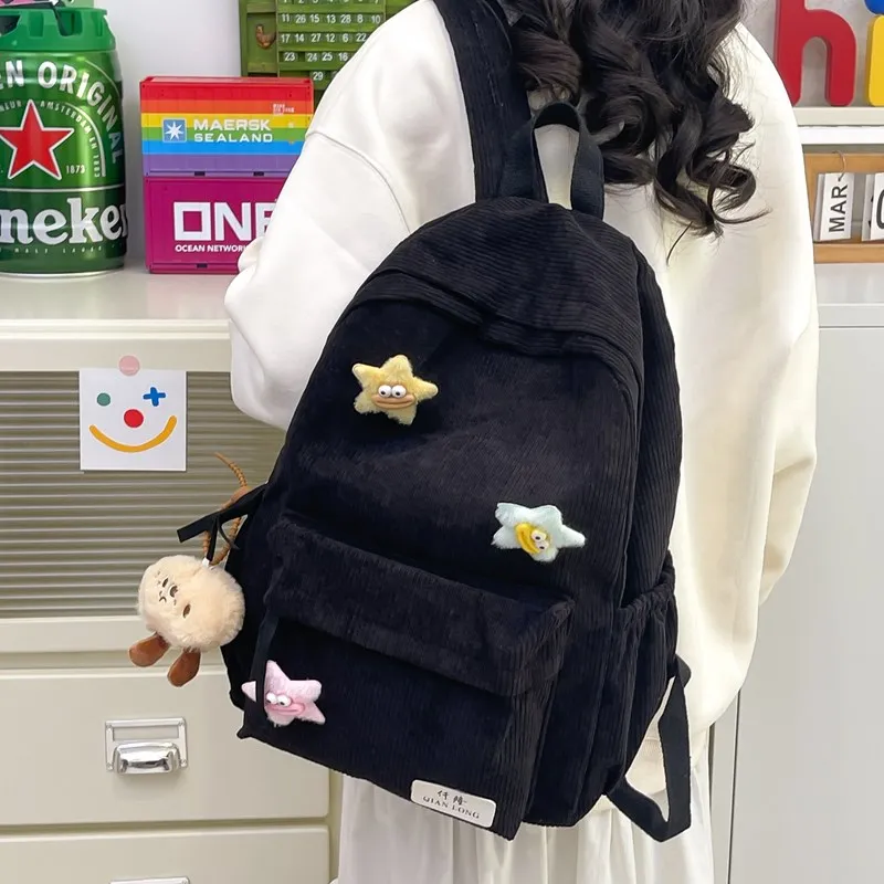 Travel Corduroy Backpack Regular Unisex Multicolor-4