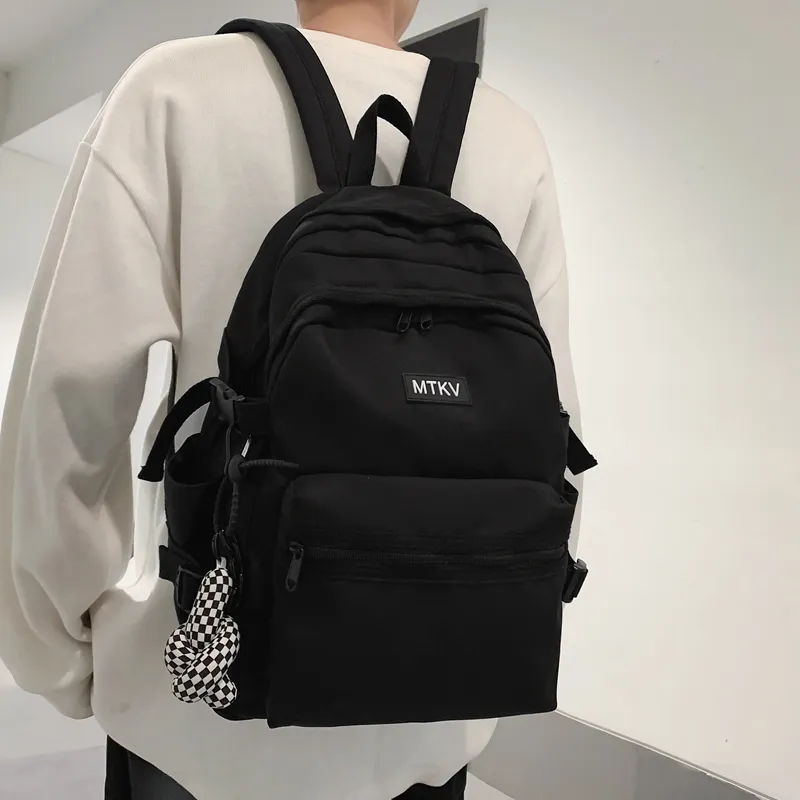 Travel Nylon Backpack Regular Unisex White/Black/Blue/Pink-14
