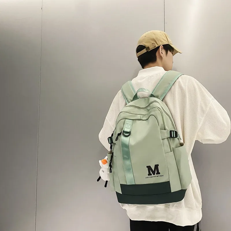 Travel Nylon Backpack Regular Unisex Black/White/Green/Blue-16