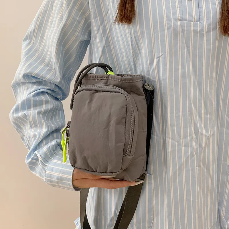 Travel Nylon Fabric Crossbody Bag, Shoulder Bag Unisex Black/Blue/Green/Gray/Pink-30