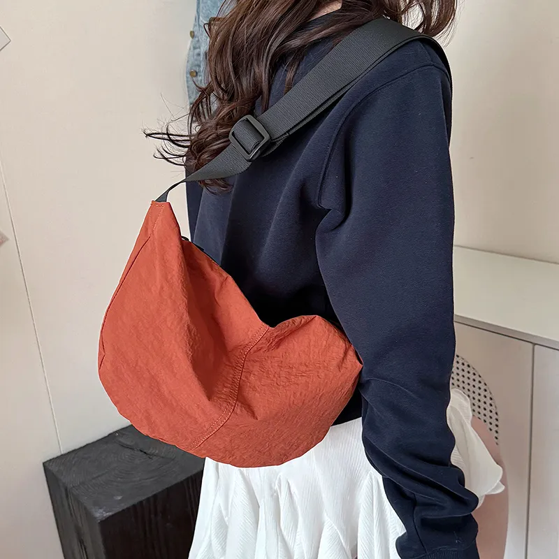 Travel Washed Cloth Crossbody Bag, Shoulder Bag Unisex Black/White/Green/Yellow/Orange-33