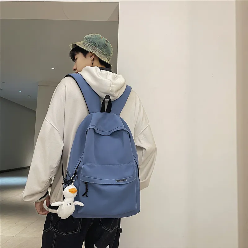 Travel Nylon Backpack Unisex Black/White/Blue/Pink-19
