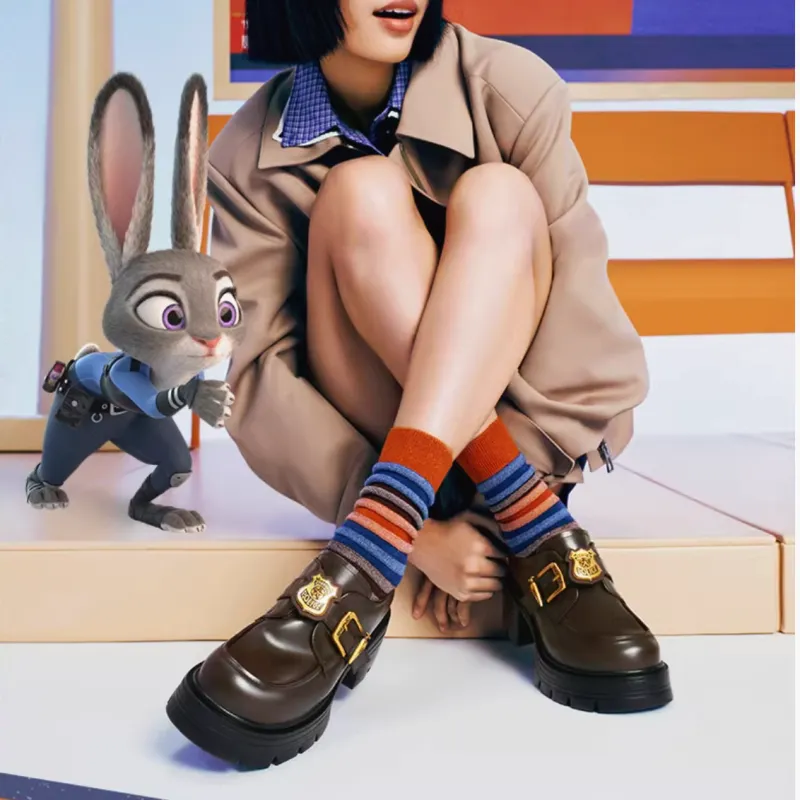 FENGKUANGDONGWUCHENG x Teenmix Zootopia Comic Leg Mary Jane Loafers 7cm Women's-6