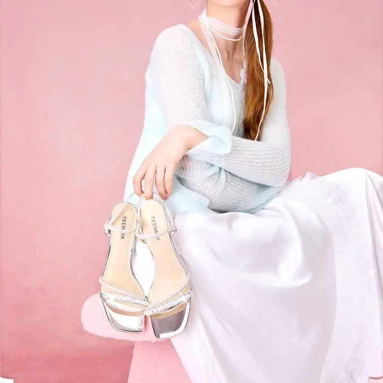 Teenmix Crushed Ice, Fairy Drag One Strap Sandals 6cm Women's-20