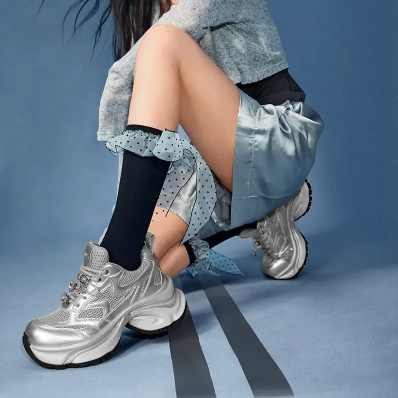 Teenmix Lucky Star Collection Cushioning Coverage Abrasion Resistant Slip Resistant Low Top Chunky Sneakers Women's-21