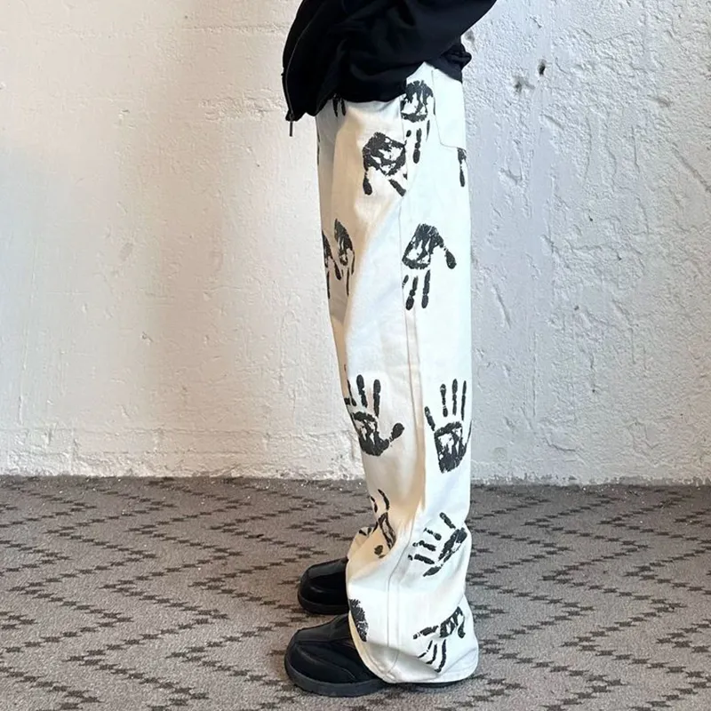NEAR HERE Jeans Unisex Pure White Color-8