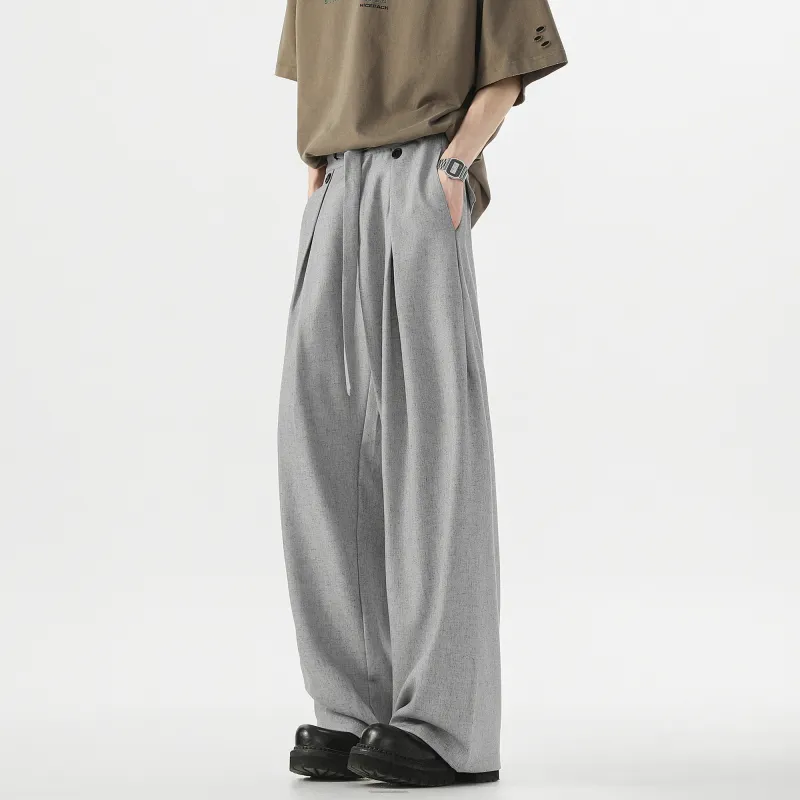 REMEFIT Suit Trousers Unisex Linen Gray-5