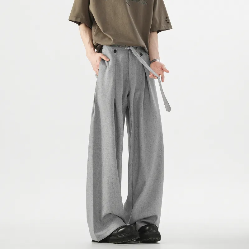 REMEFIT Suit Trousers Unisex Linen Gray-4