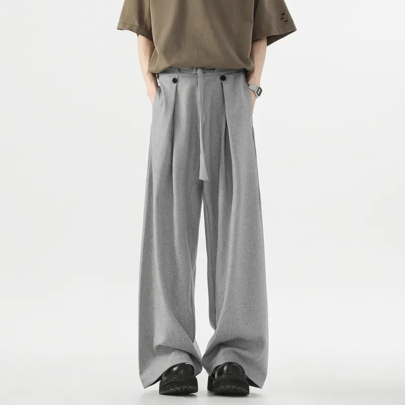 REMEFIT Suit Trousers Unisex Linen Gray-2