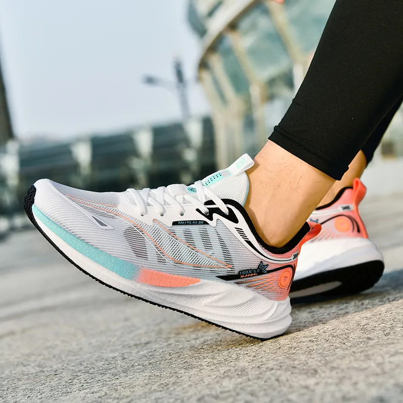 VanCamel Running Shoes Unisex Low Top White/Orange/White/Gray/Light Gray/Teal/Pink/Purple-35
