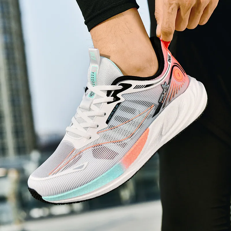 VanCamel Running Shoes Unisex Low Top White/Orange/White/Gray/Light Gray/Teal/Pink/Purple-4