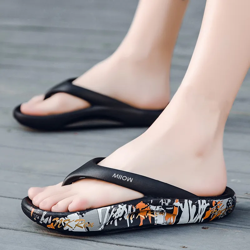 MIIOW EVA Graffiti Abrasion Resistant Slip Resistant Flip Flops Unisex-1