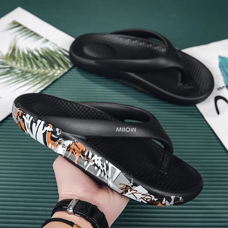 MIIOW EVA Graffiti Abrasion Resistant Slip Resistant Flip Flops Unisex-2