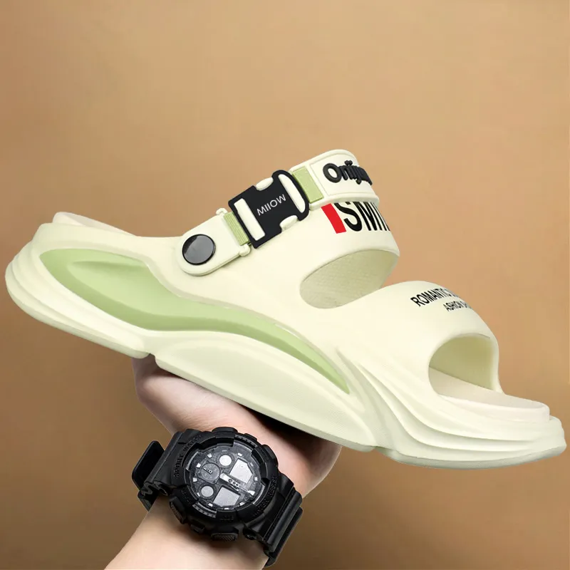 MIIOW Beach Sandals Unisex Black Orange/Matcha Green/White Blue/Beige Brown-4