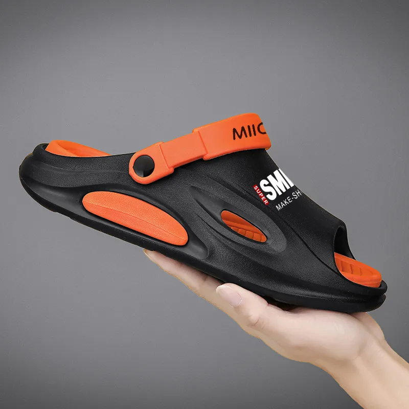 MIIOW Beach Sandals Unisex Black Orange/Beige Brown/White Green/White Black/White Lake Blue-1