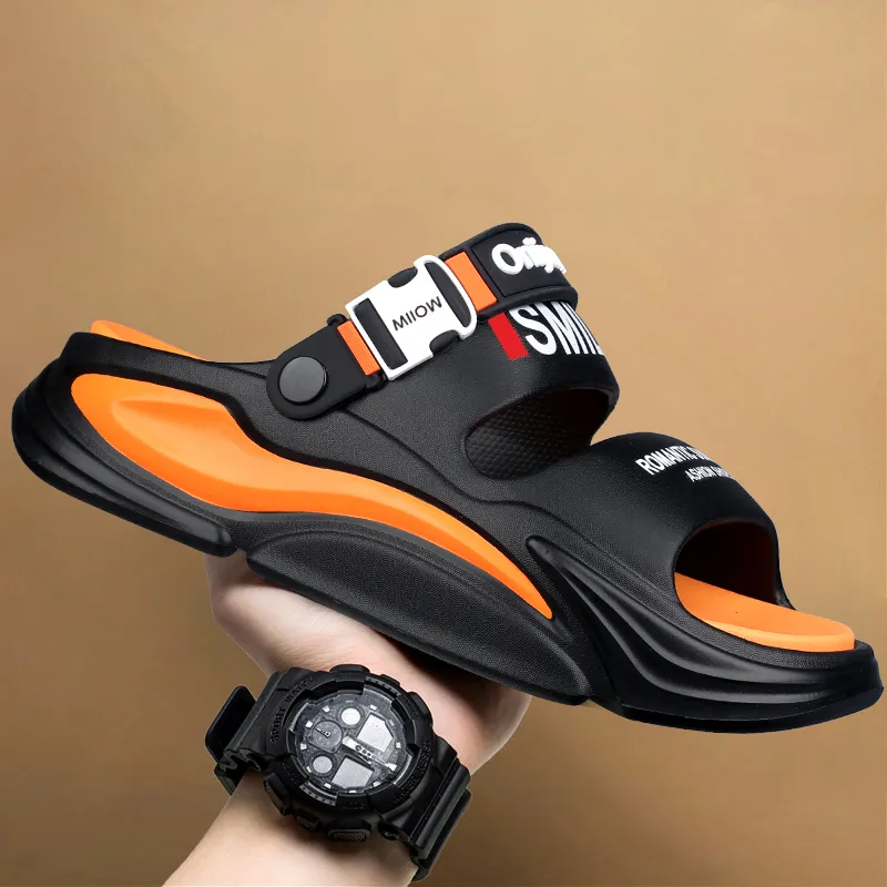 MIIOW Beach Sandals Unisex Black Orange/Matcha Green/White Blue/Beige Brown-1
