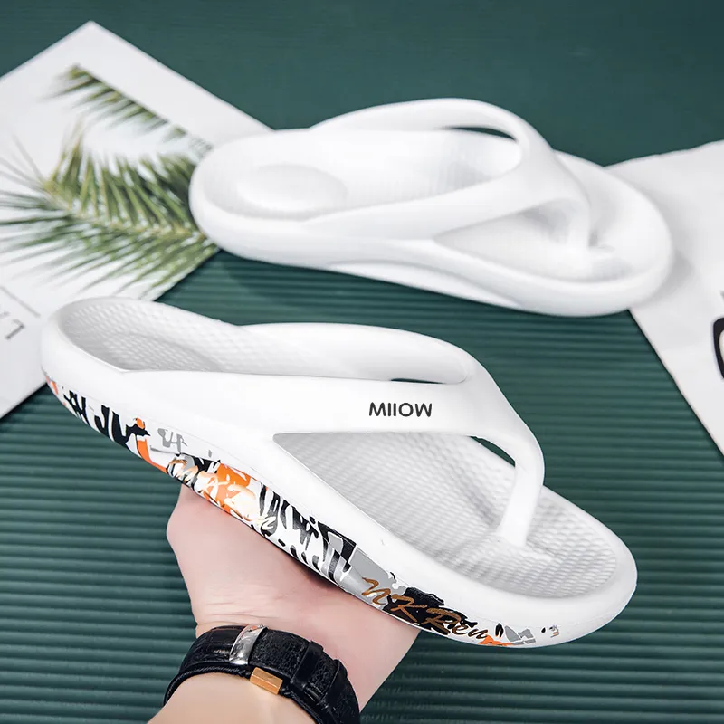 MIIOW EVA Graffiti Abrasion Resistant Slip Resistant Flip Flops Unisex-8