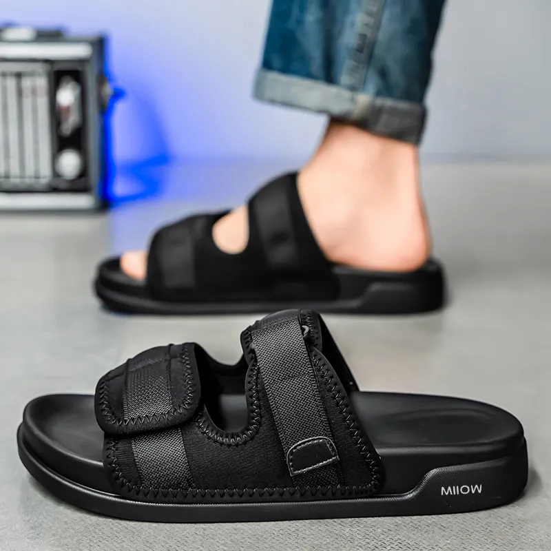 MIIOW Slide Slippers Men Black/Sand-1