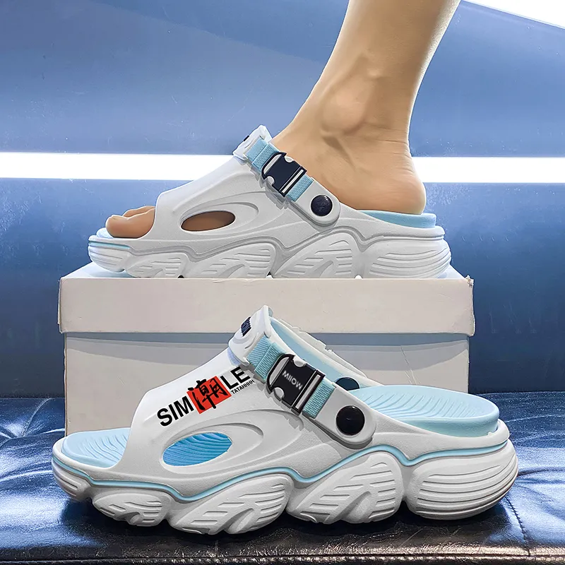 MIIOW Beach Sandals Men White/Blue/Beige/Brown/Mint Green/Black/Gray-1