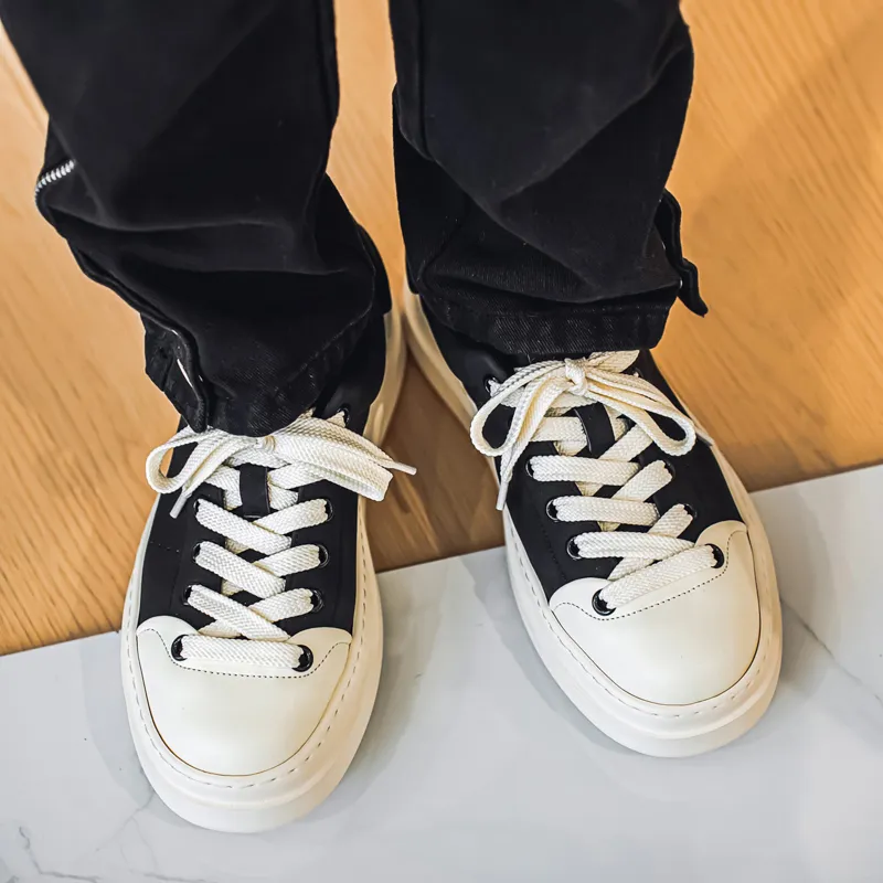 MIIOW Slip Resistant, Abrasion Resistant, Breathable Low Top Skateboard Shoes Men's Black Box-2