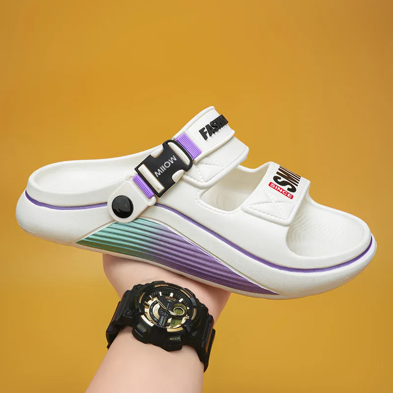 MIIOW Slide Slippers Unisex Black/Khaki/White-5
