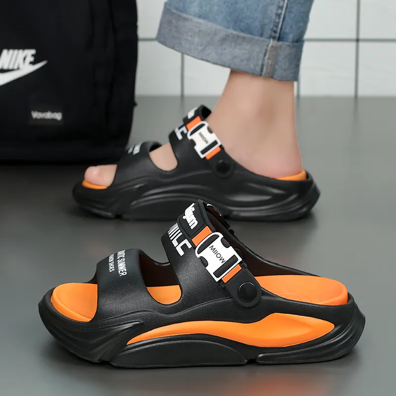 MIIOW Beach Sandals Unisex Black Orange/Matcha Green/White Blue/Beige Brown-2