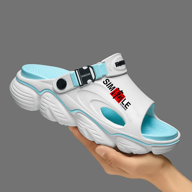MIIOW Beach Sandals Men White/Blue/Beige/Brown/Mint Green/Black/Gray-2