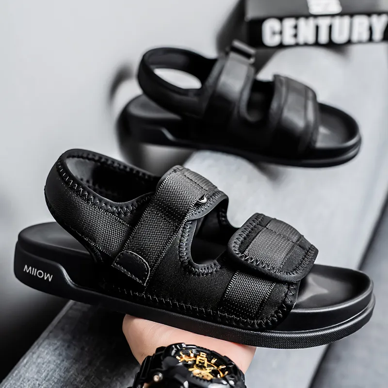 MIIOW Beach Sandals Men Black/Sand-1