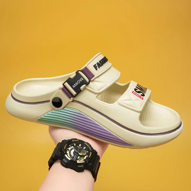 MIIOW Slide Slippers Unisex Black/Khaki/White-8