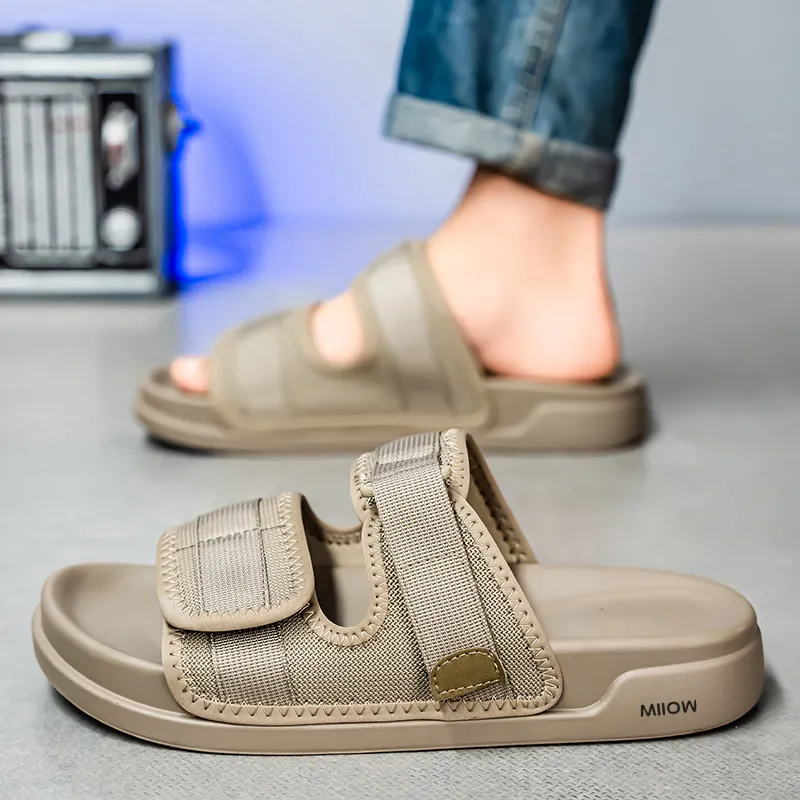 MIIOW Slide Slippers Men Black/Sand-4