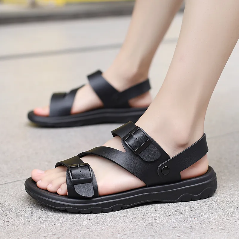 MIIOW Beach Sandals Men Black/Brown-2