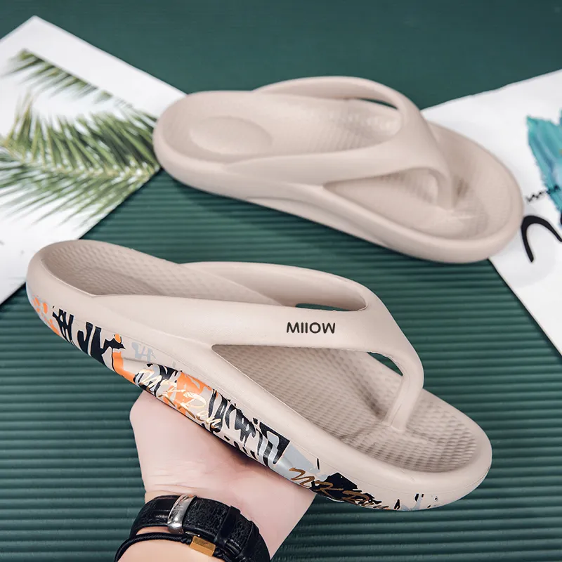 MIIOW EVA Graffiti Abrasion Resistant Slip Resistant Flip Flops Unisex-5