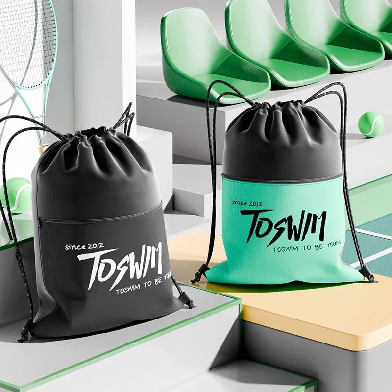 TOSWIM Polyester Storage Bag Unisex Black/Green-4