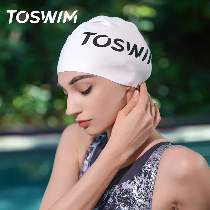 TOSWIM Swimming Caps Silicone Swim Women's-2