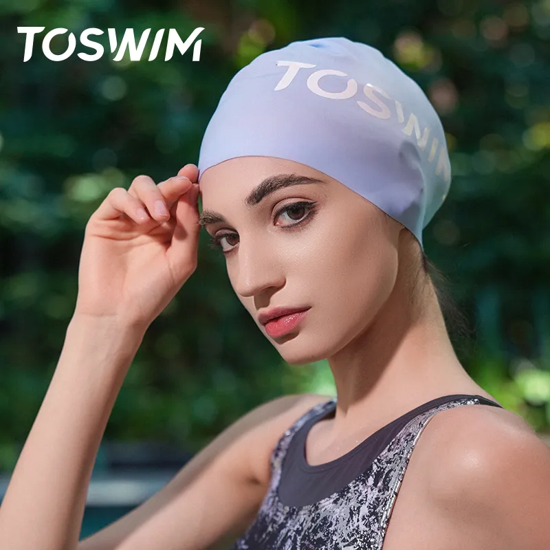 TOSWIM Swimming Caps Silicone Swim Women's-20