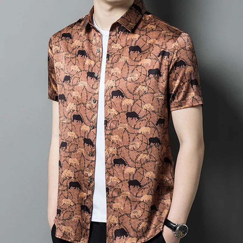BANGBOY X IZTION Shirts Men Orange Red-3