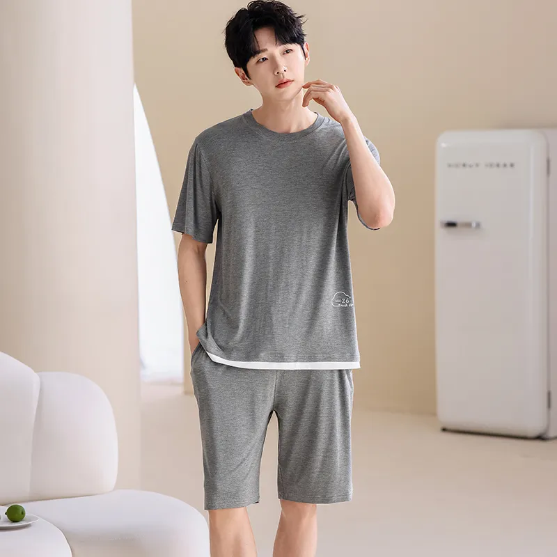 Lan Miao Pajama Set Men's Dark Gray-4