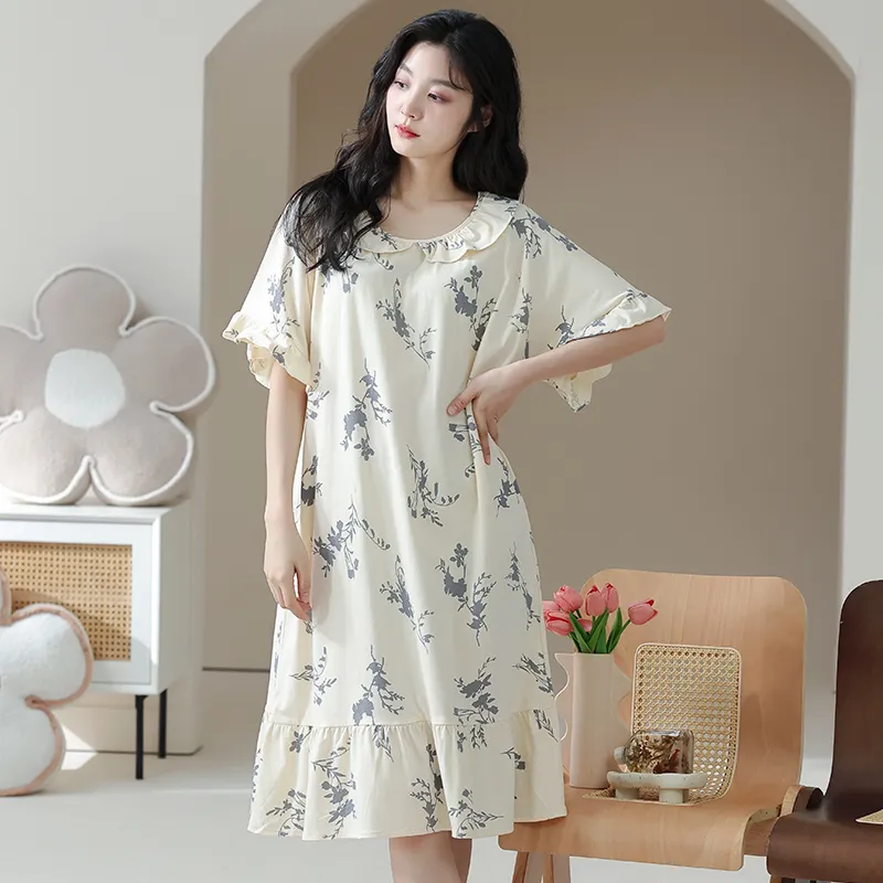 Lan Miao Short Sleeved Dress Women's Light Gray-4