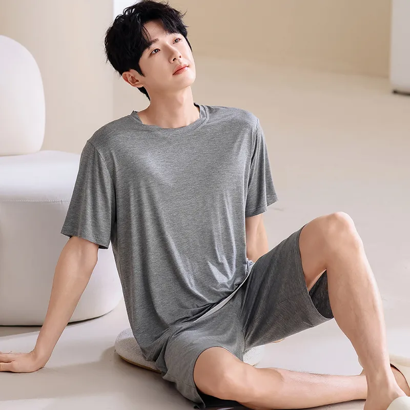 Lan Miao Pajama Set Men's Dark Gray-2