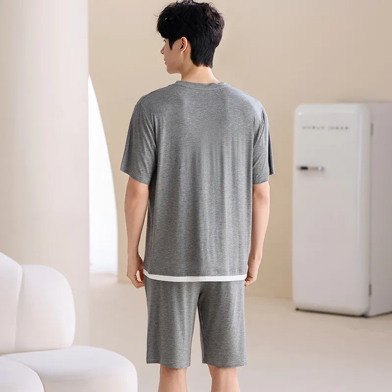 Lan Miao Pajama Set Men's Dark Gray-5