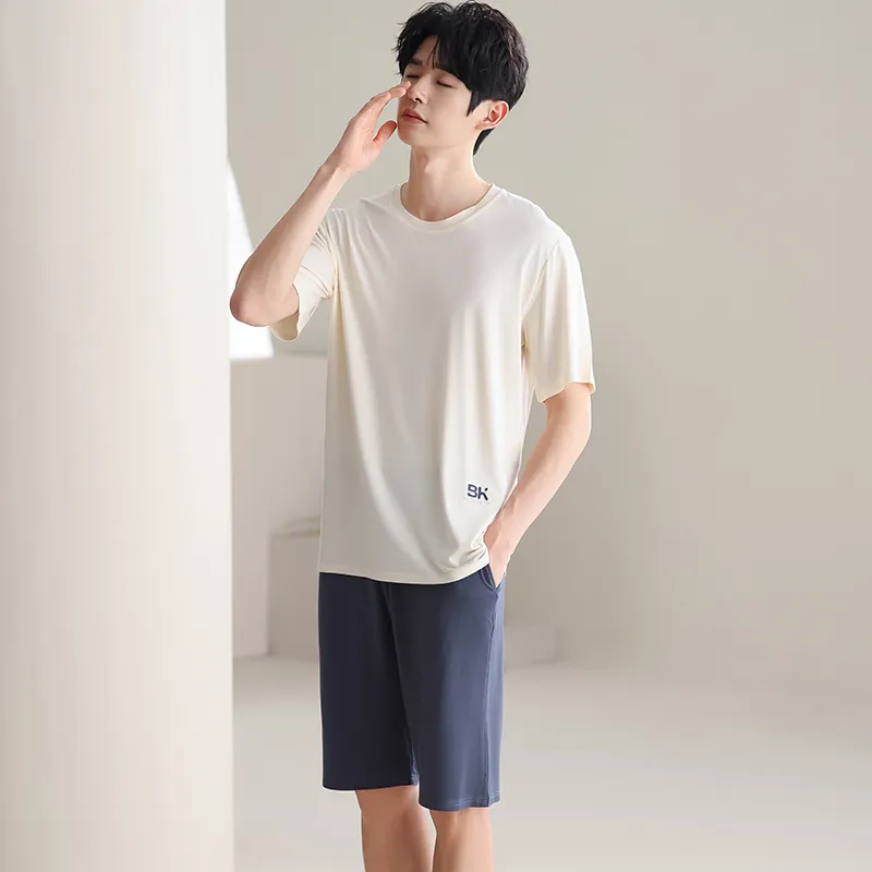 Lan Miao Pajama Set Men's Classic White-4