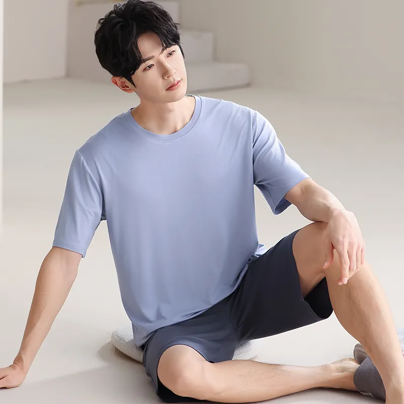 Lan Miao Pajama Set Men's Sky Blue Jing-2