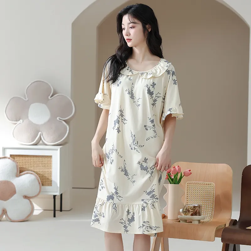 Lan Miao Short Sleeved Dress Women's Light Gray-2