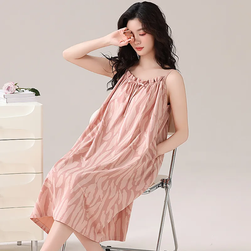 Lan Miao Nightgown Women's Peach-4