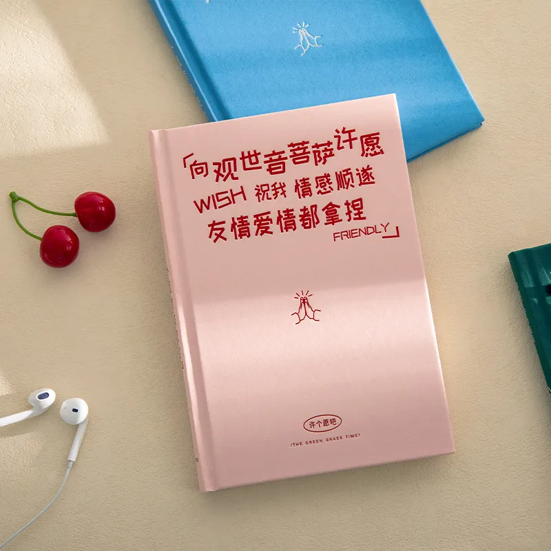 QINGHEJI Make A Wish A5 Creative Minimalist Style Fun Laptop Journal Notebook Quote Book Planners-6
