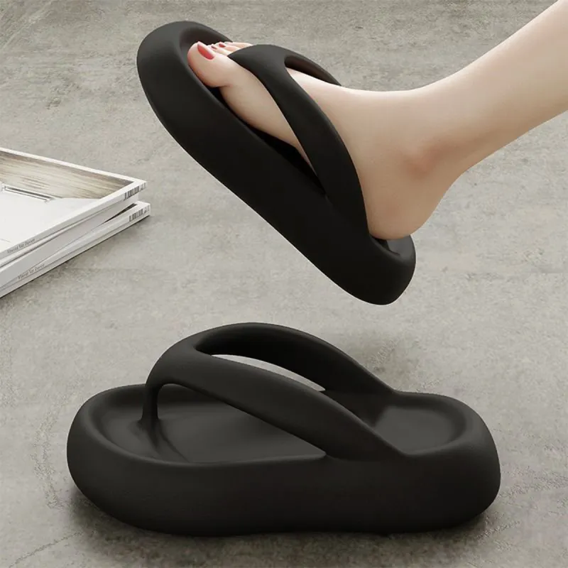 Gentle Welcome Platform Flip Flops Summer Height Increasing Anti Slip Ankle Strap Slippers-3